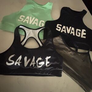 Savage Barbell Women's Sports Bra - Mint, Black, Olive